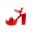 thumbnail image 3 of Lady Couture Dance Platform Sandal with Chain Ornament, Red, 6, 3 of 5