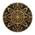 thumbnail image 2 of WYYP  Black Yellow Elastic Edged Polyester Fitted Table Cover Moon Star Figures Mystical Mandala Waterproof Wipeable Round Table Cover for Indoor Patio Use Mandala Diameter Tables White, 2 of 7
