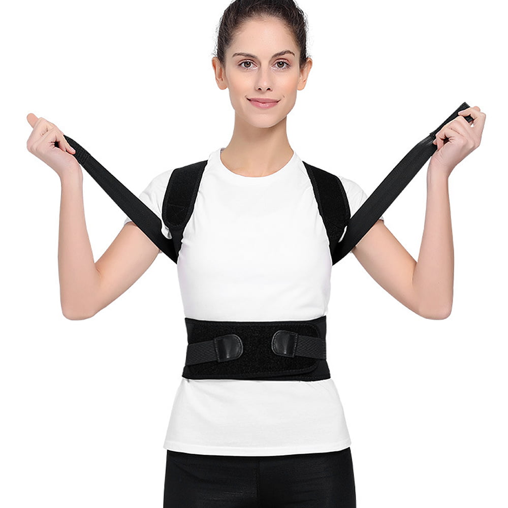 Adjustable Back Posture Corrector Shoulder Support Brace Strap Lumbar