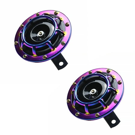 Worgeous Super Loud Car Horn Purple Iron Auto Modification Horn for Car Use Easy Install 1 Pair
