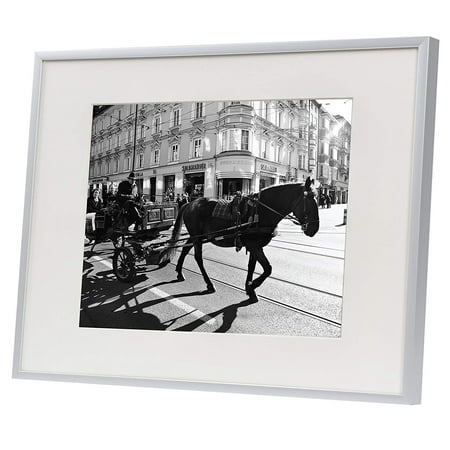 16 Silver Metal (Golden State Art, 12x16 Metal Wall Photo Frame Collection, Aluminum Silver Photo Frame with Real)