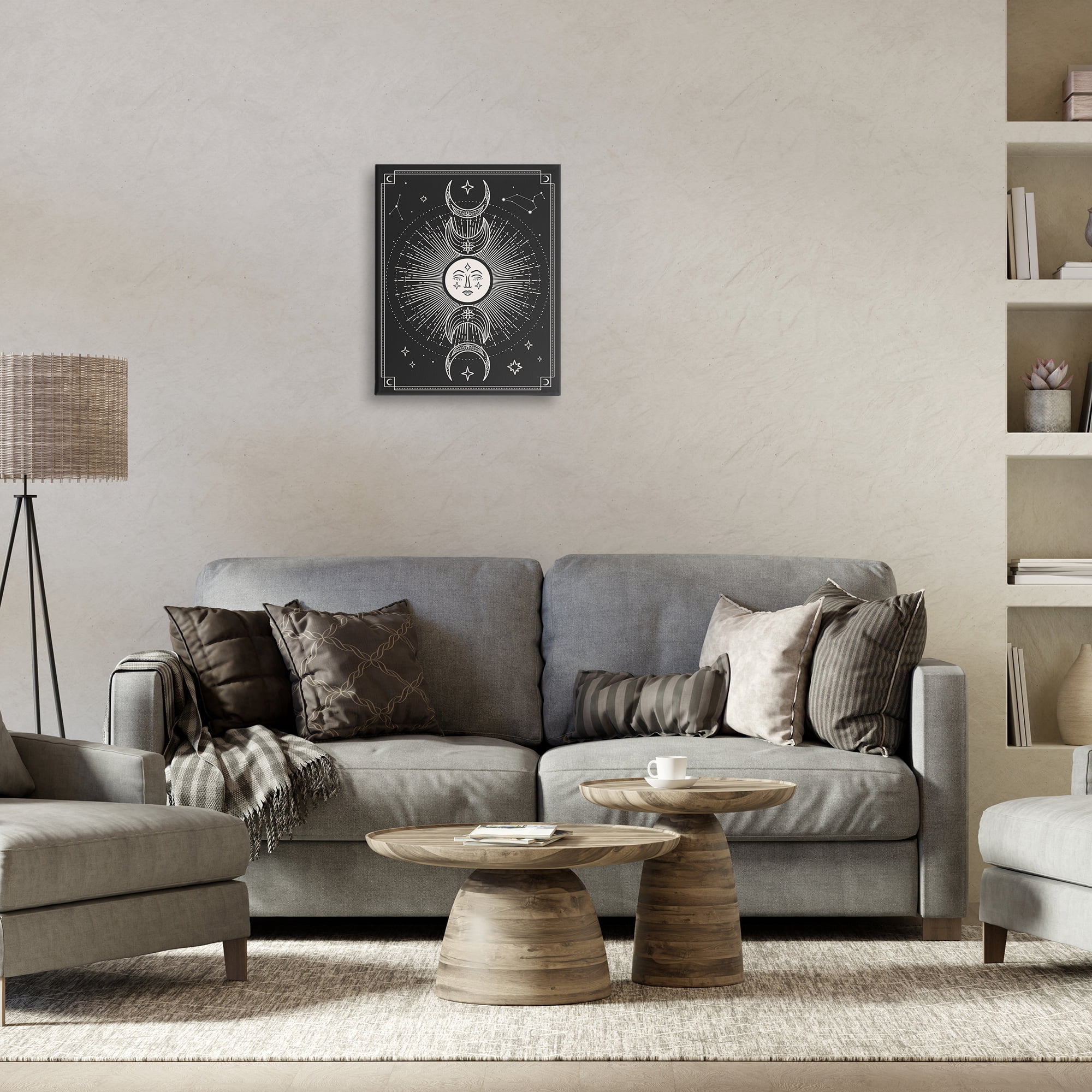 Stupell Industries Moon Cycle Pattern Astrology & Stars Painting Wrapped Canvas Art Print Wall Art, 16 x 20