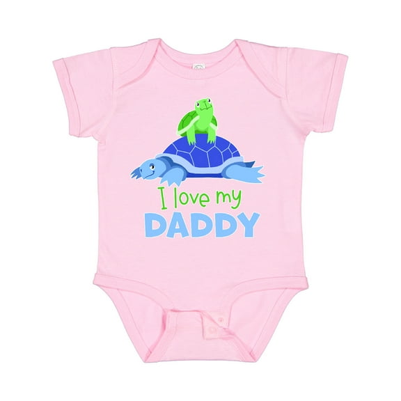 Inktastic I Love My Daddy Cute Turtle Family Boys or Girls Baby Bodysuit