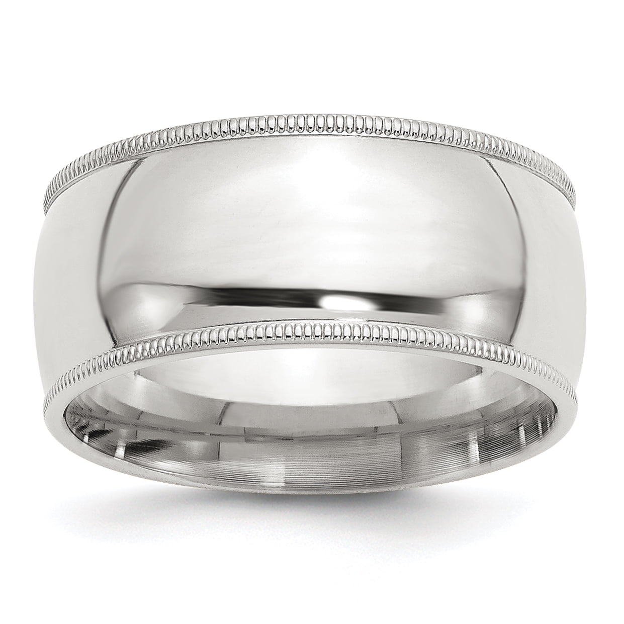 Mia Diamonds 925 Sterling Silver Solid 10mm Milgrain Comfort Fit Band Mia Diamonds 925 Sterling Silver Solid 10mm Milgrain Comfort Fit Band