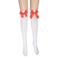 thumbnail image 5 of Jinsinto Chaussettes en Satin Halloween pour Femme Blanc Rouge, Taille Unique, 5 of 5