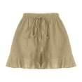 thumbnail image 4 of HUPOM Womens Comfy Shorts Comfy Shorts For Women Shorts High Long Playing Khaki XXL, 4 of 8