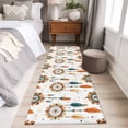 thumbnail image 4 of 2'x6' Rug Runners for Hallways Kitchen, Boho Geometric Non Slip Entryway Beside Floor Carpet Runner, Ethnic Feathers Patterns Retro Farmhouse Washable Laundry Room Bedroom Throw Rugs Mat, 4 of 8