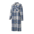 thumbnail image 3 of KOMOO Women Plaid Coat Vintage Long Sleeve Lapel Button Long Cardigan Coat Autumn Winter Thermal Overcoat with Pockets, 3 of 9