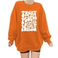 thumbnail image 2 of adviicd Crewneck Sweatshirt for Women Fuzzy Sweatshirt Pullover Hoodless Sweatshirt Orange,S, 2 of 3