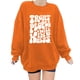 thumbnail image 2 of Gibobby Sudaderas para mujer Sudadera para mujer, sudaderas con capucha, estampado de letras coloridas, cuello redondo, manga larga, pulóver, Tops, blusas holgadas de tamaño i(Anaranjado, XXL), 2 of 3