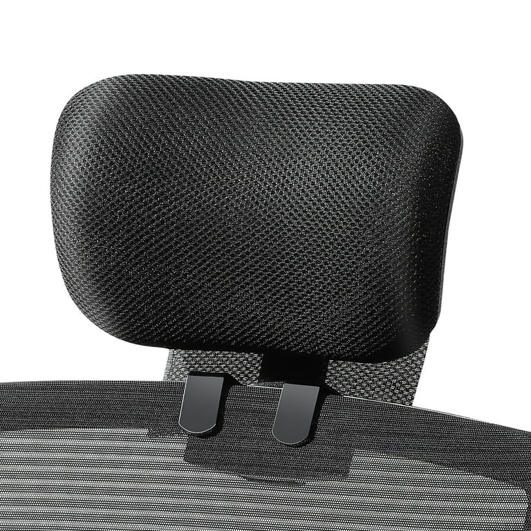 Office Chair Mesh Headrest Attachment, Height and Angle Adjustable, Universal Neck Support Cushion, Ergonomic Elastic Sponge Head Pillow, Adult Unisex
