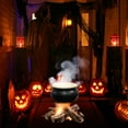 thumbnail image 6 of Outdoor Halloween Large Witch Cauldron Decoration with Tripod Stand, LED Timer Lights, 12-LED Fogger, Plastic Witch Pot Yard Display, Porch Decor, 6 of 9