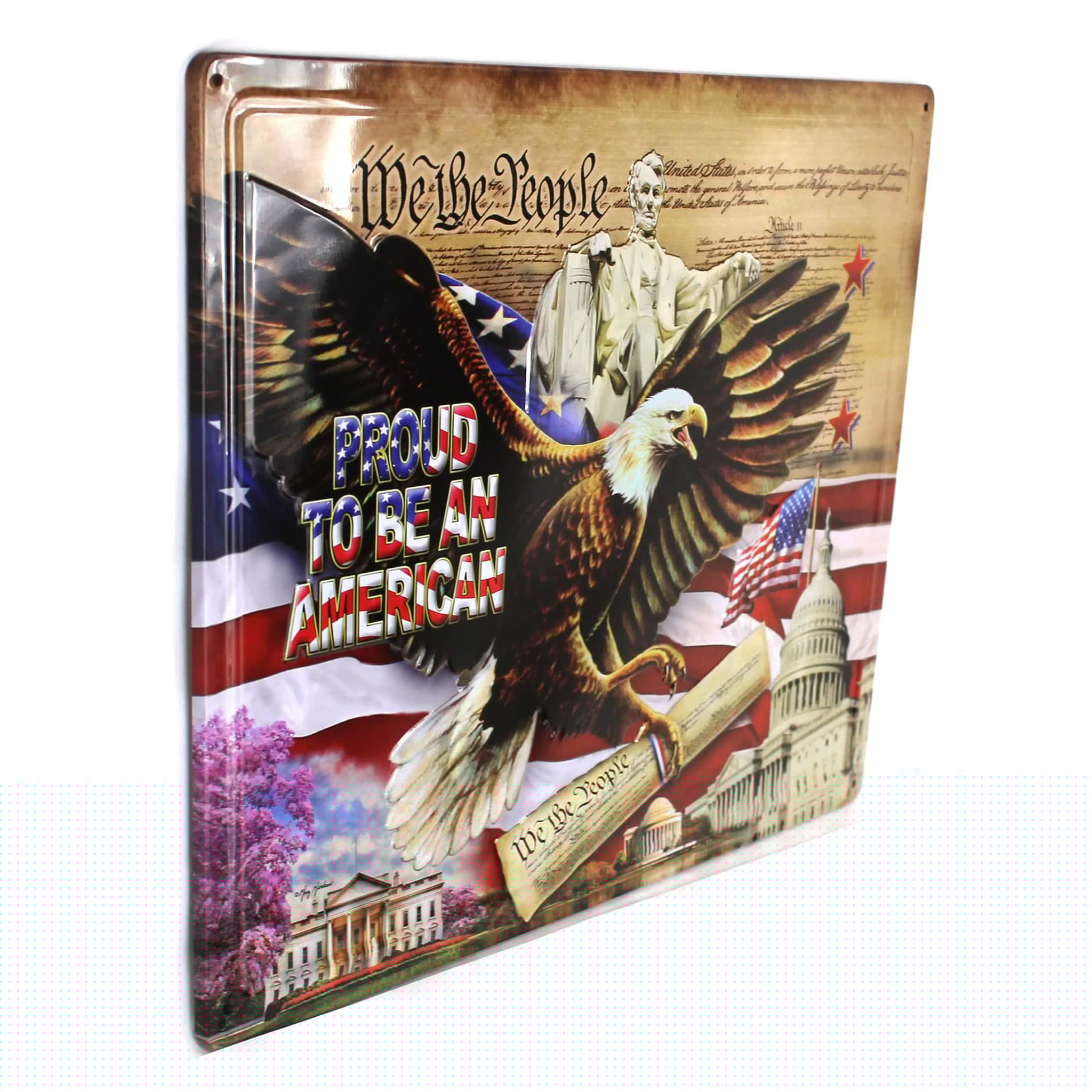 thumbnail image 2 of Proud to be an American Metal Tin Sign - We The People, 2 of 3
