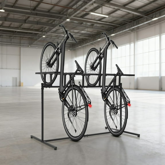 ToppiJoy 5-Slot Adjustable Bike Rack Garage, Bicycle Parking Racks Standing Metal Bike Storage Organizer Rack for Garage, Indoor & Outdoor, Fits 2.4in Wheels
