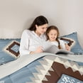 thumbnail image 4 of Manfei Boho Tribal Geometric Twin Comforter Sets, Light Blue Aztec Arrow Bedding Set, Light Blue Brown, Gray Reversible 2-Piece, 1 Comforter and 1 Pillowcase, 4 of 6