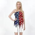 thumbnail image 4 of Women's Sleeveless Bandeau Tank Dress, Patriotic Independence Day Casual Wear with Lightweight Fabric, Ideal for Summer Travel and Street Fashion,White L, 4 of 4