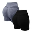 thumbnail image 2 of Shorts For Women High Waist Yoga Shorts Scrunch Lifting Workout Shorts Gym Running Biker Shorts Elastic Nylon & Spandex Fabric 2Pc L Yoga Shorts, 2 of 4