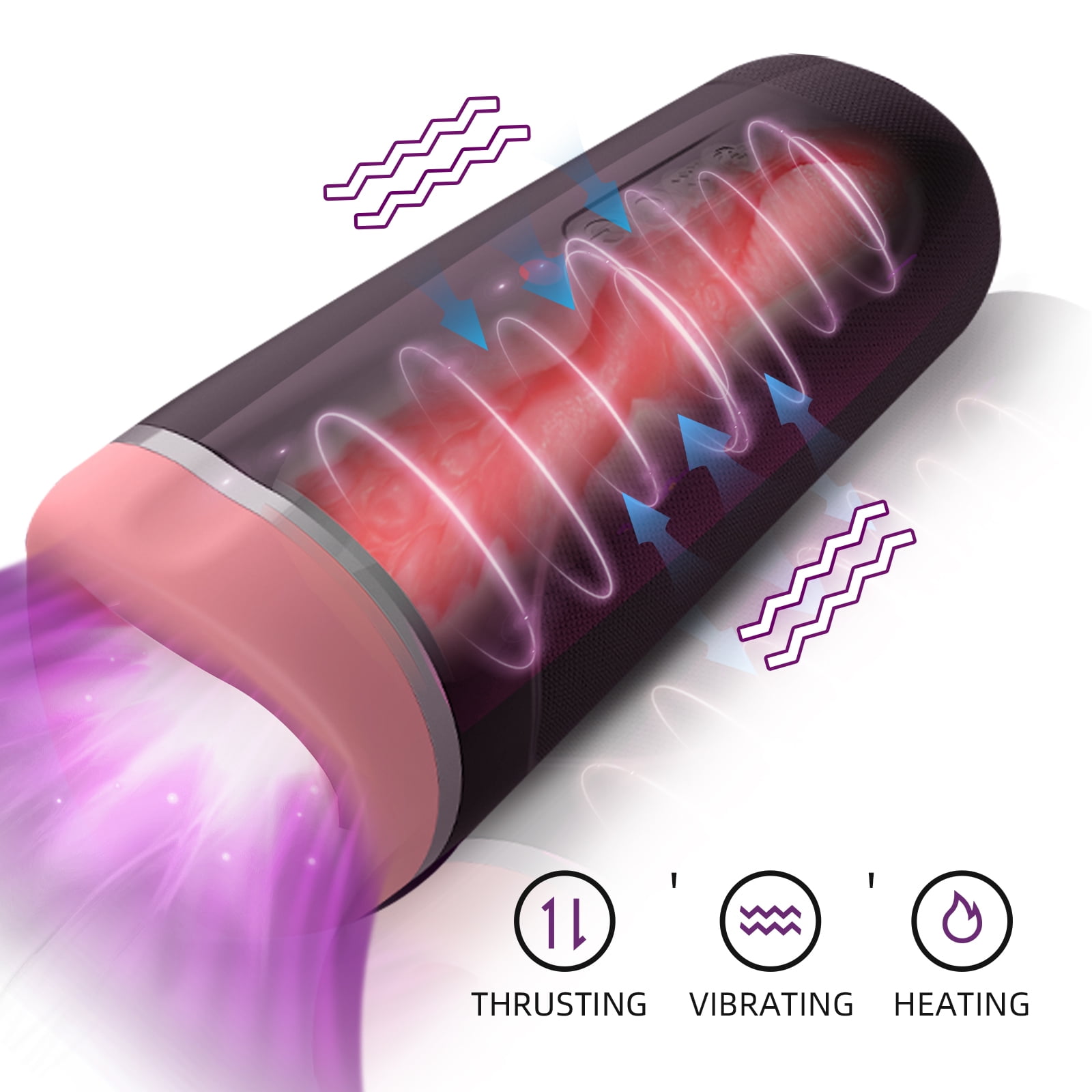 Mens Thrusting Vibrating Stroker Vibrator Sex Toys …