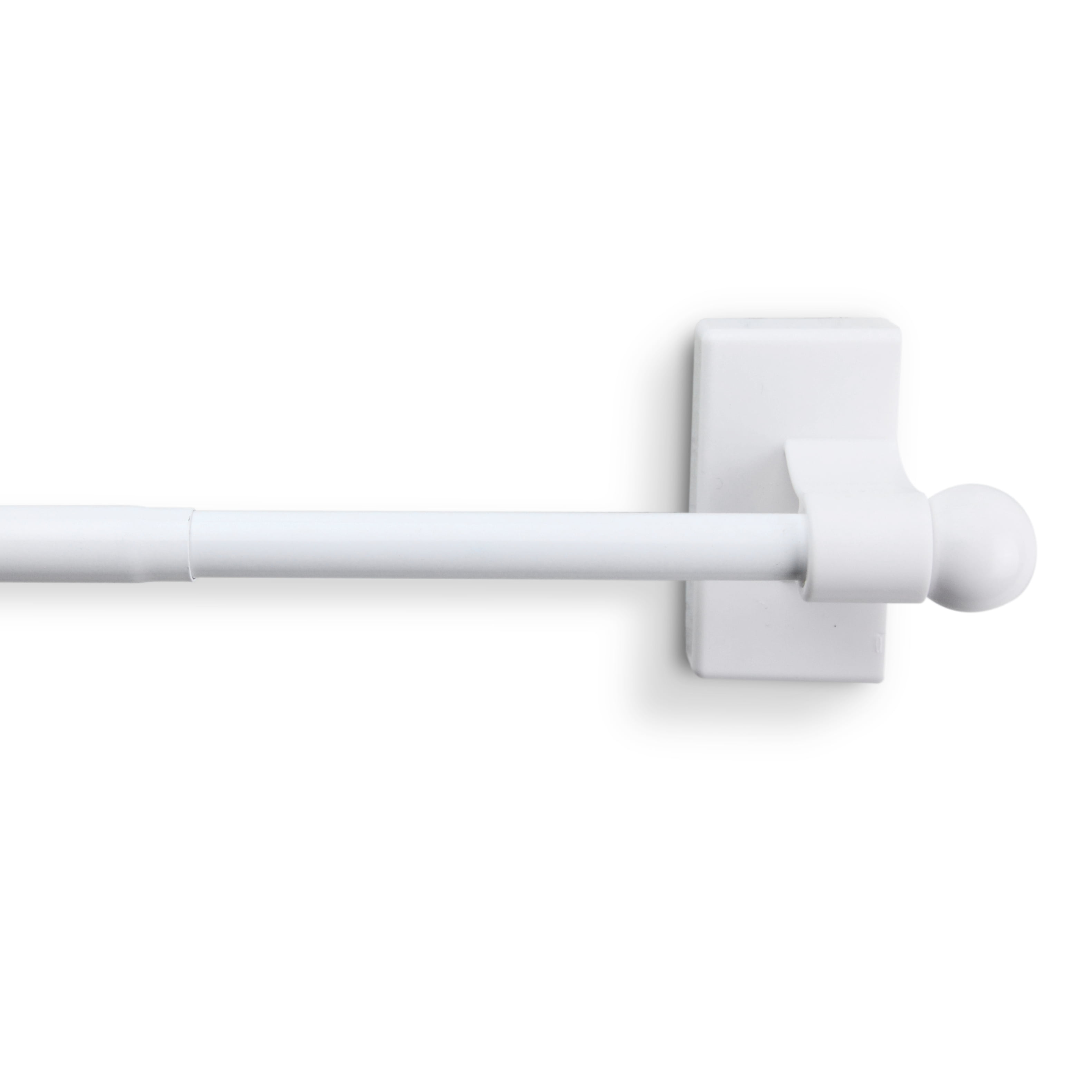 Bravada Multi-Use Adjustable Appliance White Magnetic Curtain Rod 16-28" 