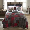 thumbnail image 1 of Ensemble de Literie Simple - 2 Pcs - Forêt Rouge par Donna Sharp - Ensemble de Courtepointe Lodge avec Courtepointe Simple et une Taie d'Oreiller Standard - Lavable en Machine, 1 of 5