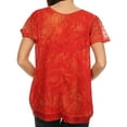 thumbnail image 2 of Sakkas Hope Embroidery And Seqiun Accents Summer Blouse - Red - One Size Plus, 2 of 6