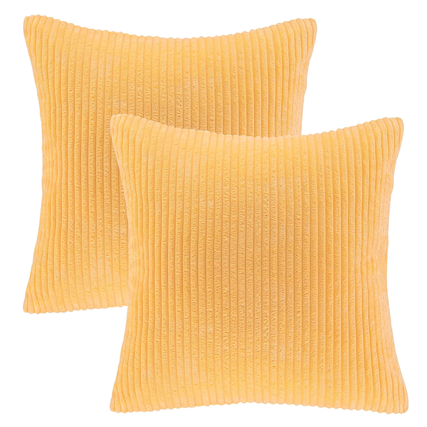 Phantoscope 18" x 18" Modern, Contemporary, Transitional Soft Orange Striped Polyester Throw Pillow , 2 Count