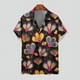 thumbnail image 2 of Nuevas camisas hawaianas para hombre, estilo tropical, estampado de flores, camisas Aloha de manga corta, estilo cubano, camisas informales de verano para vacaciones de gran tamaño, 2 of 5