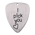 thumbnail image 1 of Miangastore Titanium Steel Carved Guitar Pick I Pick You Letter Carved Ukulele Pick Musical Instrument Accessory, 1 of 9