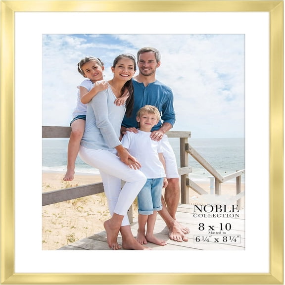 8x10 Gold Picture Frame w/Mat, Modern Professional Frame