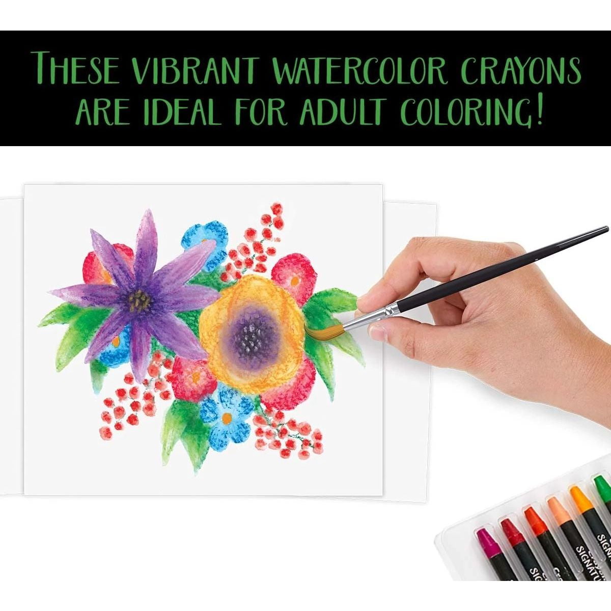 Crayola Signature Watercolor Crayon Sticks Paint Set, 12 Ct, Adult & Teen Stocking Stuffers, Holiday Arts and Crafts
