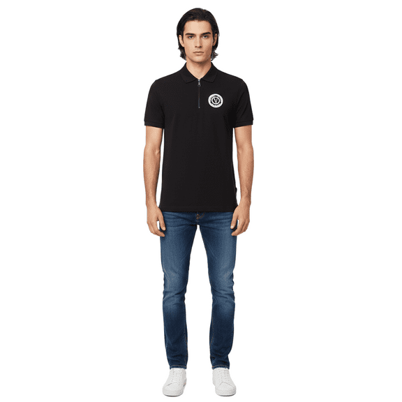 Versace Jeans Couture Men's Black Polo Shirt with Embroidered Medallion -S for mens