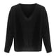 thumbnail image 4 of Moda mujer Color sólido manga larga Pullove cuello en V camisa suéter Tops Fridja  hjk1918, 4 of 4