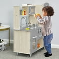 thumbnail image 6 of Pirecart Wooden Play Kitchen for Kids, Pretend Toddler Cooking Playset Toys with Realistic Sounds & Lights, forAge 3+ Girls and Boys, Gray, 6 of 7