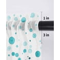 thumbnail image 6 of Turquoise Polka Dot Curtains 54 Inch Length,Sheer Curtains for Bedroom Living Room Window Modern Art Abstract Watercolor Dot Rod Pocket Drapes Kitchen Curtains Small Half Window 52"x54" 2 Panels, 6 of 6