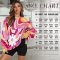thumbnail image 3 of SCRAWLGOD Hippie Flower Print Pink Womens Round Neck Sweatshirts with Pockets Long Sleeve Trendy Pullover Casual Comfy Drop Shoulder Loose Fit Tops Fall Clothes, XL, 3 of 7