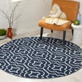 thumbnail image 2 of SAFAVIEH Montauk Raeyln Geometric Cotton Area Rug, Navy/Ivory, 6' x 6' Round, 2 of 10