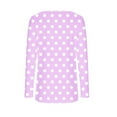 thumbnail image 5 of Women's Polka Dots Kint Undershirt Long Sleeve T-Shirt Ribbed Detail Base Layer Casual Top, 5 of 6