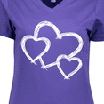 thumbnail image 4 of Inktastic Three White Hearts Women's V-Neck T-Shirt, 4 of 5