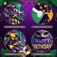 thumbnail image 4 of Colorful Mardi Gras Banner Mask Design Display Feather Decor Bead Garland Carnival Backdrop for Birthday Party Mardi Gras Celebration Carnival Event, 4 of 9
