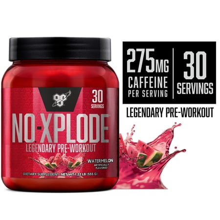 BSN N.O.-XPLODE Pre Workout Powder, Energy Supplement for Men and Women with Creatine and Beta-Alanine, Flavor: Watermelon, 30 Servings