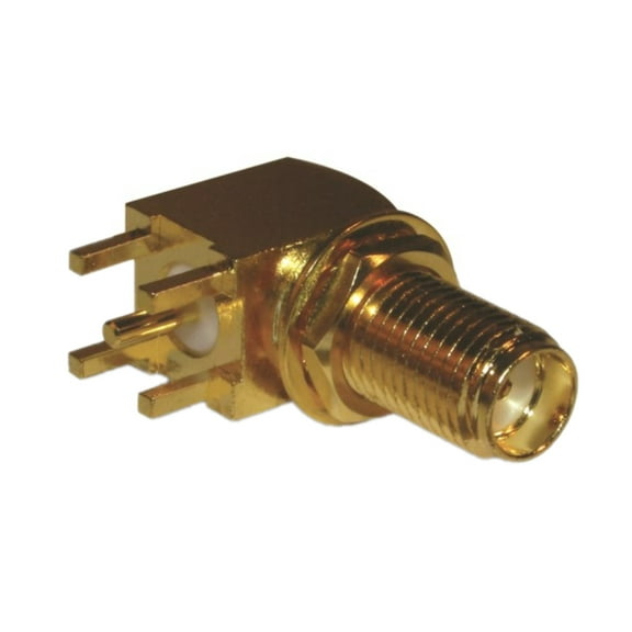 132203 SMA Connector Jack, Female Socket 50Ohm Panel Mount, Through Hole, Right Angle Solder