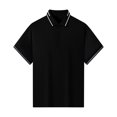 thumbnail image 5 of Josdec Men's Solid Color Short Sleeve Polo Shirt, Breathable Striped Trim Collar Casual Business Summer Top M-XXXXL, 5 of 8