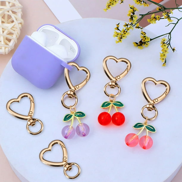 Juego de 5 llaveros con forma de corazón | Hebilla de aleación para bolso y llavero decorativo | Decoración navideña de San Valentín con gancho | Colores oro rosa, plata, negro