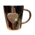 thumbnail image 4 of Taza de café de acero inoxidable, taza de leche con asa para el hogar o el trabajo, decorativa con forma de corazón para bebidas calientes., 4 of 8