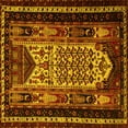 thumbnail image 1 of Ahgly Company Machine Washable Indoor Square Persian Yellow Traditional Area Rugs, 5' Square, 1 of 4