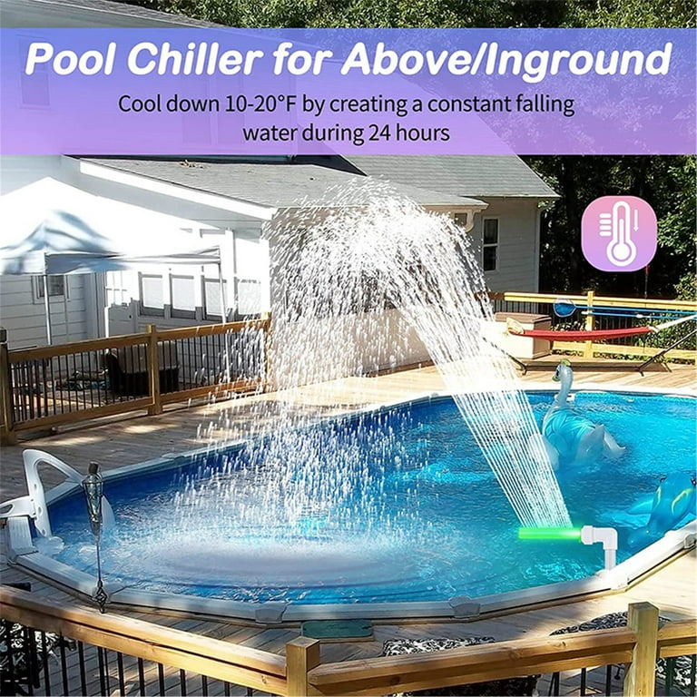 Elbourn Pool Fountain with Green LED Above Ground Pool Accessories, Waterfall Cooling Sprinkler, Outdoor Decor - Walmart.com