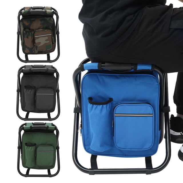 Sac pour Chaise de Camping et de Pêche, Chaise de Camping Pliable avec Sac Isotherme, Tabouret de Pêche Imperméable, Chaise de Camping Pliable pour la Chasse et la Pêche, Sac de Rangement avec Ceinture Portable (camouflage)