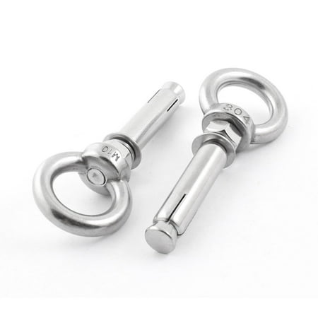 Unique Bargains 2 Pieces 10mm Thread 14mm Dill Hole Wire Rope Raw Style Shield Anchor Eye Bolts
