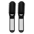 thumbnail image 1 of 2 cepillos de pelo de viaje compactos y plegables con espejo, mini cepillo portátil para bolso, peine de bolsillo plegable para mujeres y hombres, herramientas de peinado, 1 of 5