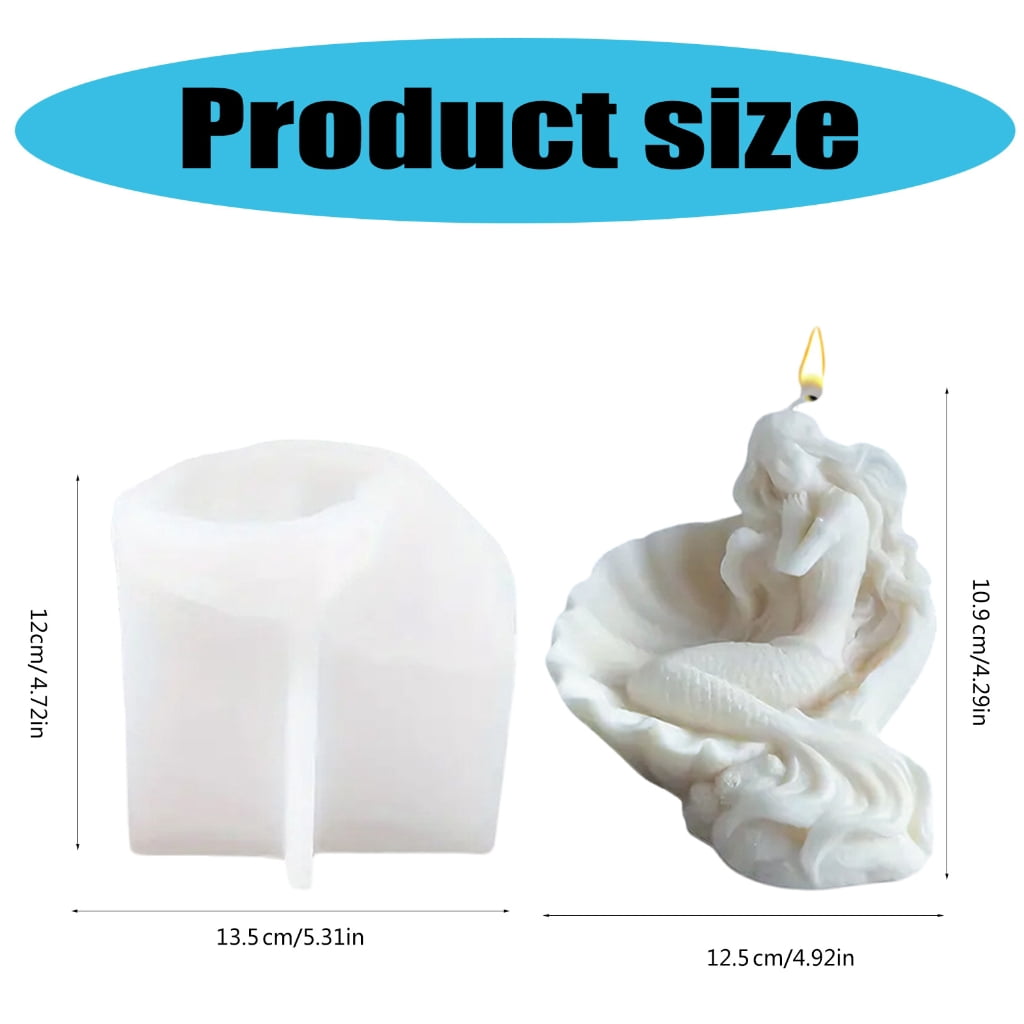 DIY Shell Mermaids Candle Silicone Mold Unique Shell Mermaids Candle Making Mold Easy to Clean Silicone Accessory Mold